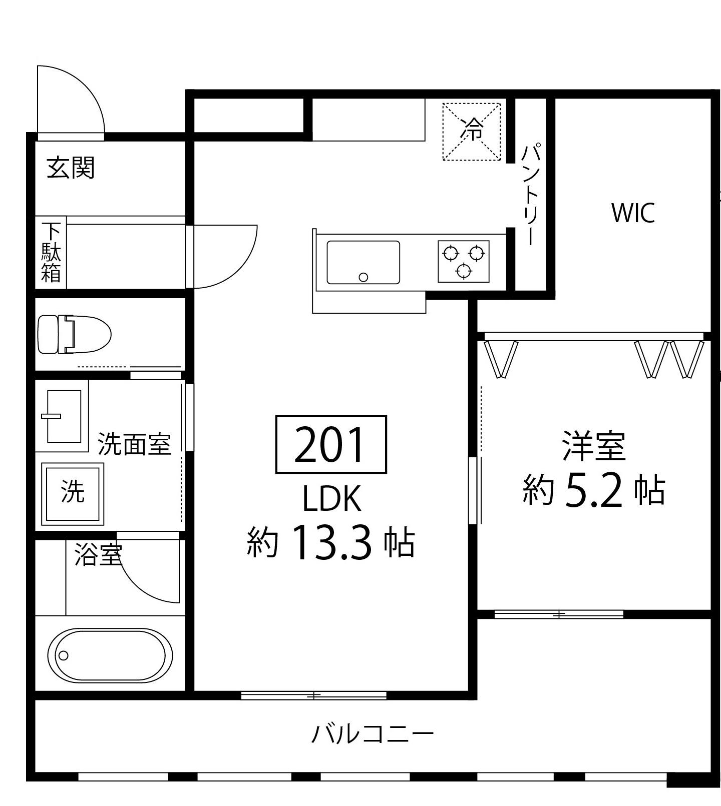 NORD HAUS(1LDK/2階)の間取り写真