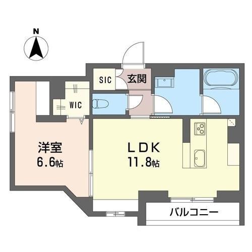 ポルト・ボヌール(1LDK/1階)の間取り写真