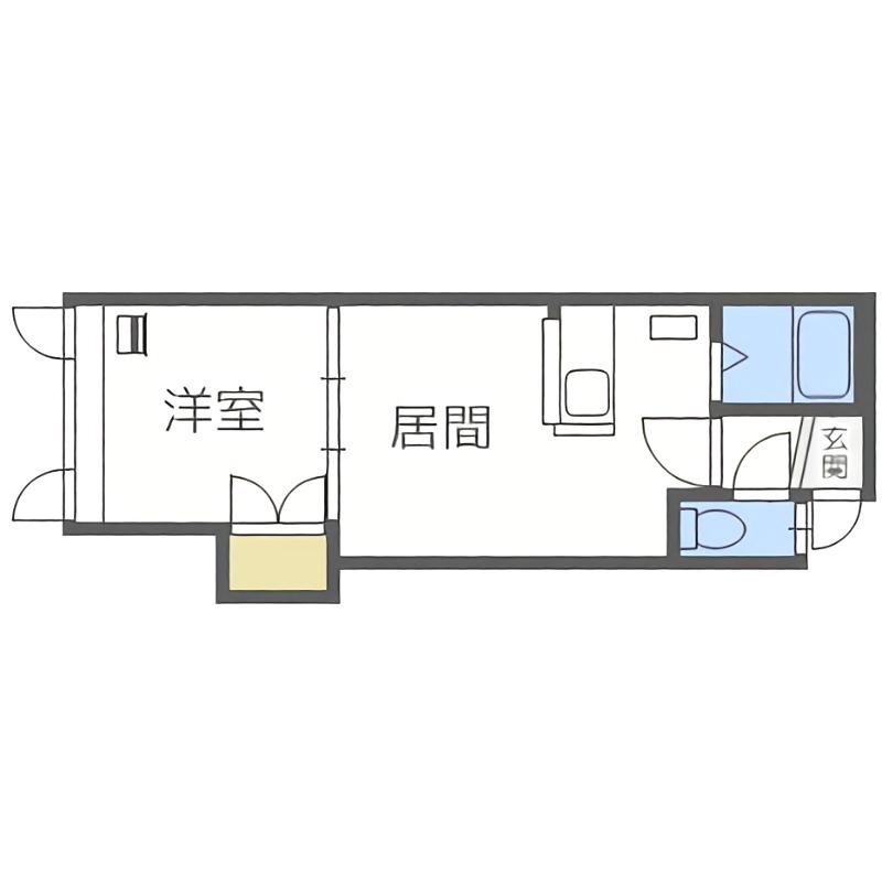 パルク平岸(1DK/2階)の間取り写真