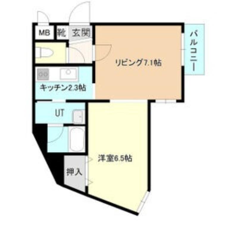 コーポげんじ菊水(1LDK/4階)の間取り写真