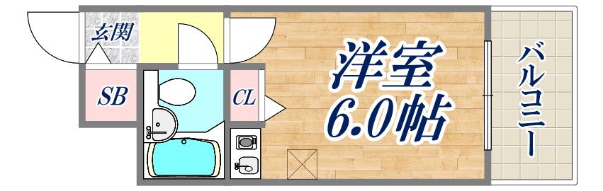 ライオンズマンション神戸花隈(1K/3階)の間取り写真