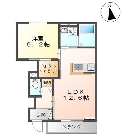 フリーデン(1LDK/1階)の間取り写真