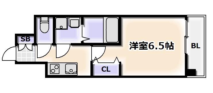 ファーストフィオーレ難波クレシア(1K/9階)の間取り写真