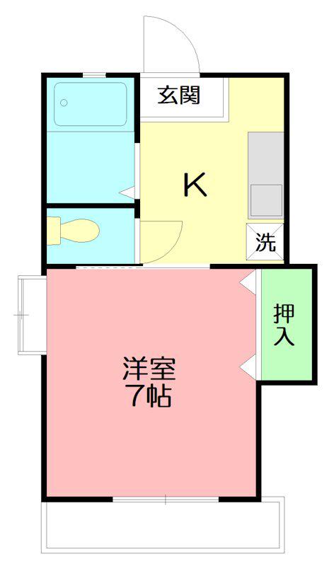 サンエコー(1K/1階)の間取り写真