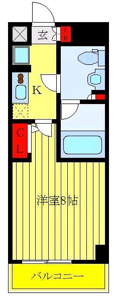 XEBECときわ台(1K/8階)の間取り写真