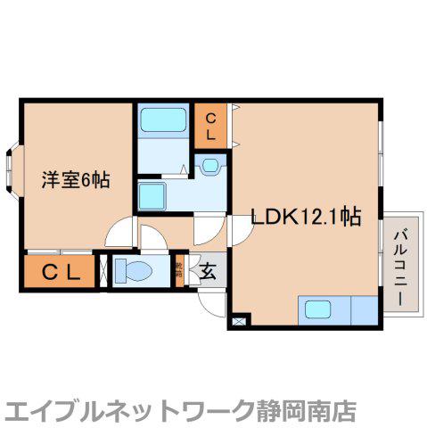 ファミールパピヨン(1LDK/1階)の間取り写真
