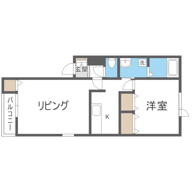 ラベンダーハイムA棟(1LDK/1階)の間取り写真