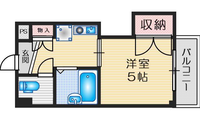 ファミーユ垂水(1K/3階)の間取り写真