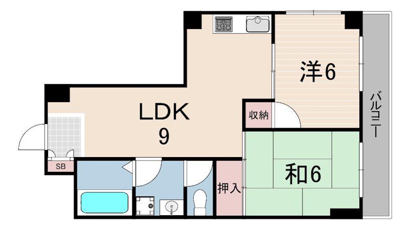ベリオ武庫(2LDK/3階)の間取り写真
