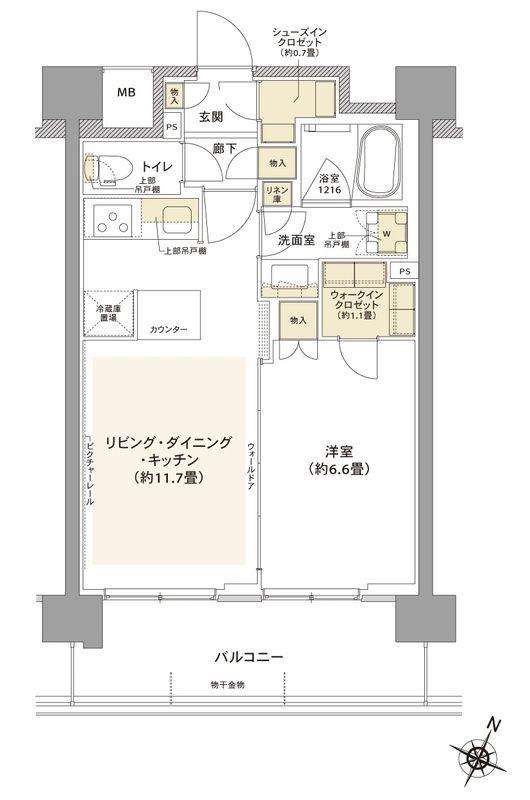 コムレジ赤羽 棟(1LDK/4階)の間取り写真