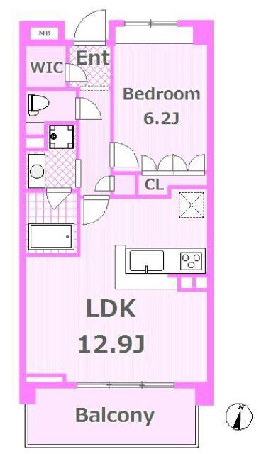 ディーラルゴ鶴見(1LDK/5階)の間取り写真