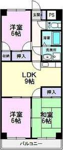 パークヒルズ(3LDK/2階)の間取り写真