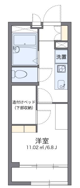 中央II(1K/1階)の間取り写真