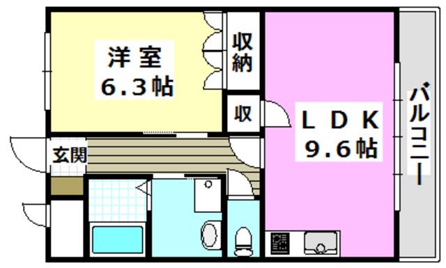 エスポワール・アイ(1LDK/1階)の間取り写真
