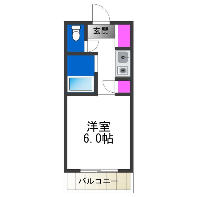 シャルマンフジ住吉壱番館(1K/3階)の間取り写真