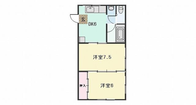 河田ハイツ(2K/3階)の間取り写真