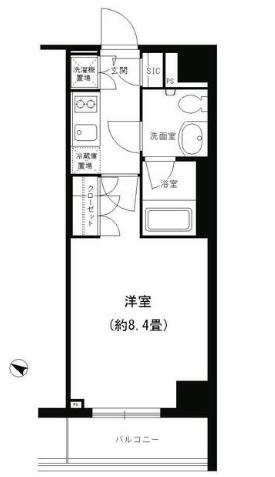 PORTOPARTIREYOKOHAMA(1K/6階)の間取り写真