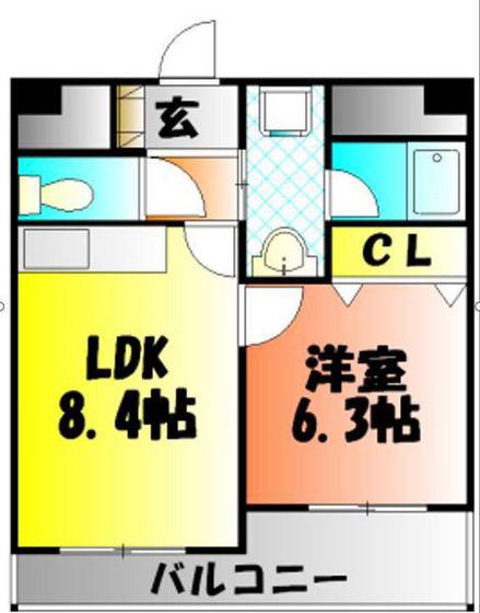 ラ・メゾン・セピア(1LDK/5階)の間取り写真