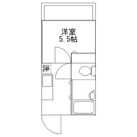 タミーハイツ(1K/4階)の間取り写真