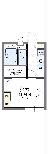 レオパレス三立ハイツA(1K/1階)の間取り写真