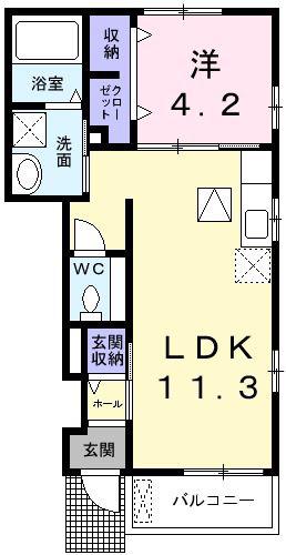 ベルミニョン(1LDK/1階)の間取り写真