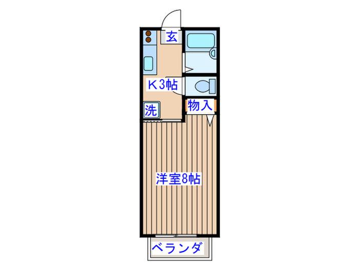 トゥインクルコート大手町(1K/1階)の間取り写真
