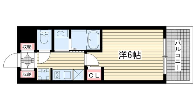 エステムコート神戸大倉山公園(1K/10階)の間取り写真