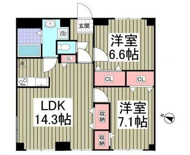 エンデカ東浦和(2LDK/2階)の間取り写真