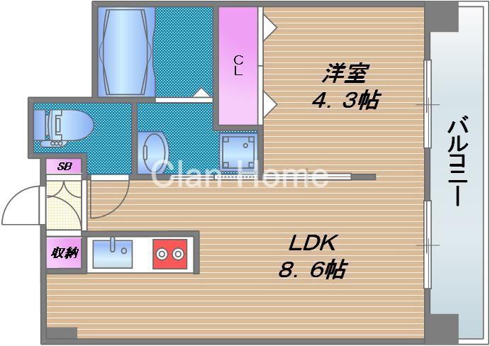 アニマーレ長堀(1LDK/3階)の間取り写真