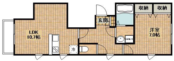 S.K.M.高円寺(1LDK/2階)の間取り写真