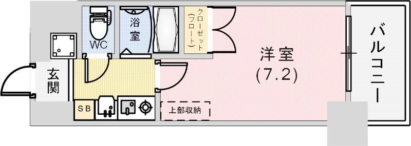 エステムコート三宮山手IIソアーレ(1K/2階)の間取り写真