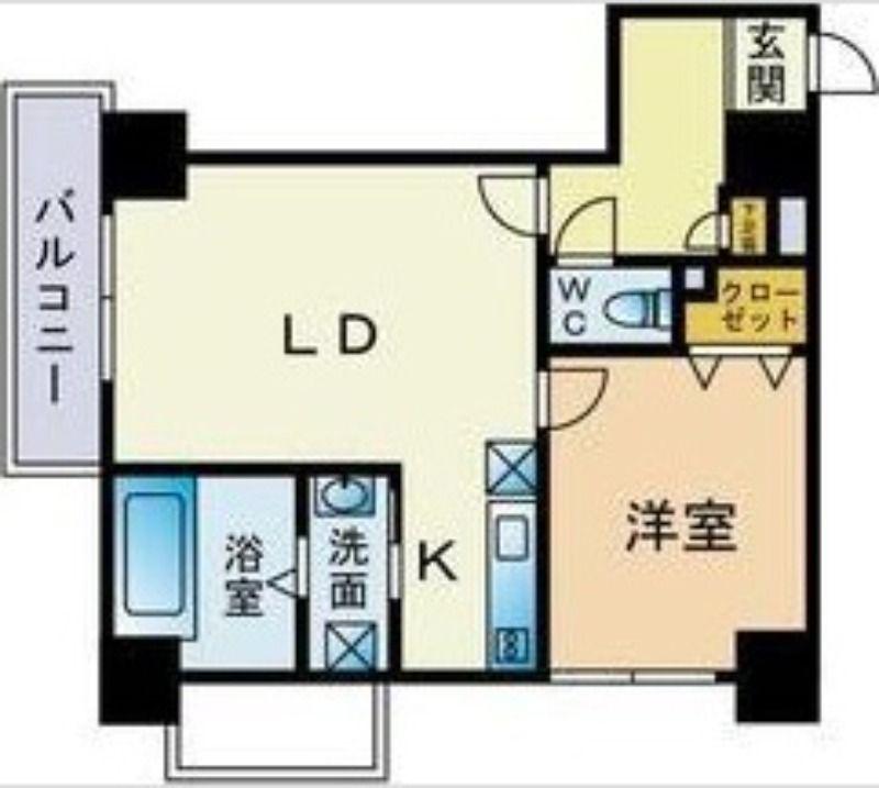 LEVANTE元町(1LDK/7階)の間取り写真