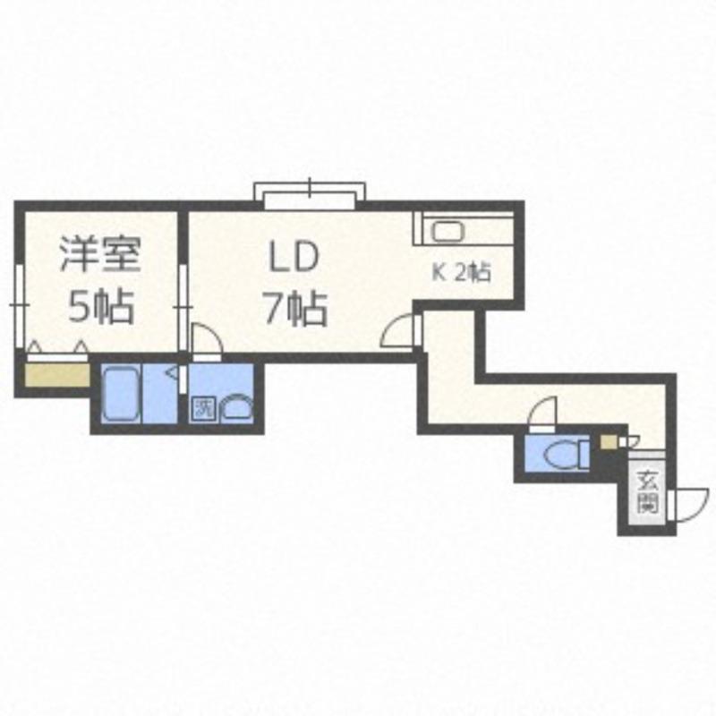 シュクルマノワール(1LDK/2階)の間取り写真