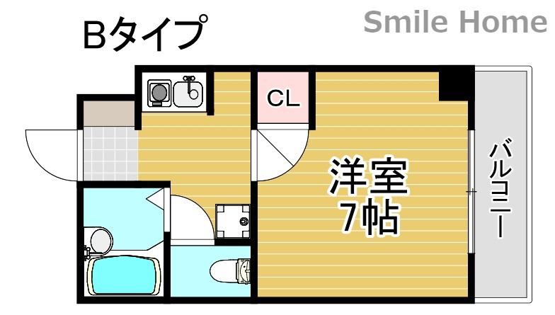 ル・パピヨン(1K/8階)の間取り写真