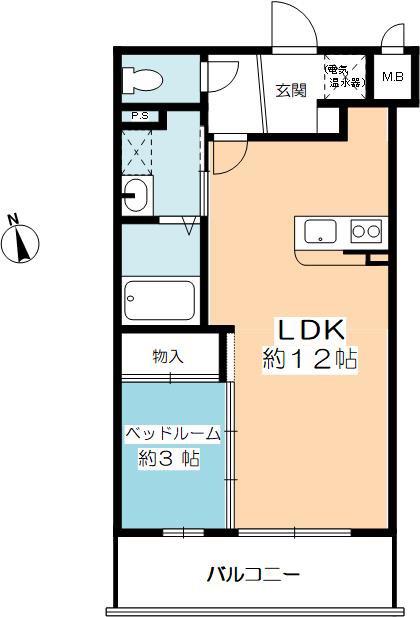 エスペランス・コート(1LDK/2階)の間取り写真