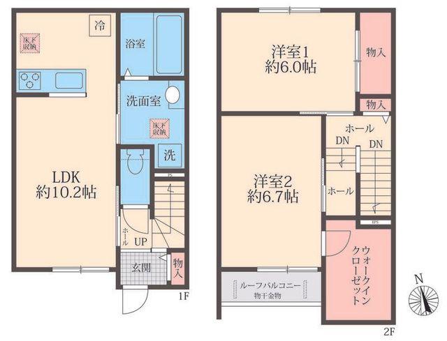 LOOM COURT(2LDK/1階)の間取り写真