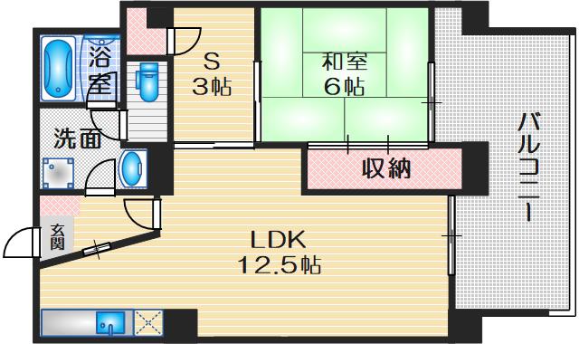 豊中グランドハイツ(1SLDK/5階)の間取り写真