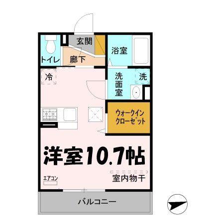 ロイヤルメゾン久喜(ワンルーム/1階)の間取り写真
