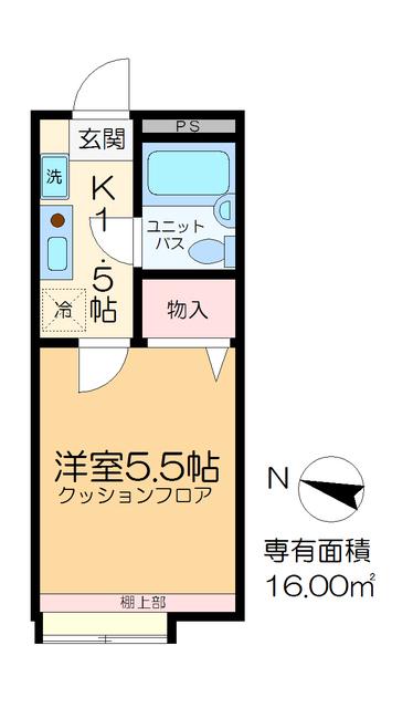 リューデスハイムA・B(1K/1階)の間取り写真