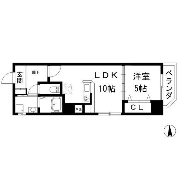 NOTRE CHEZ NOUS SANNOU(1LDK/2階)の間取り写真