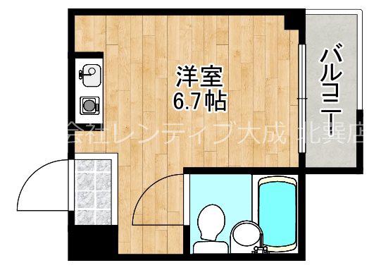 キャピタル今里(ワンルーム/5階)の間取り写真
