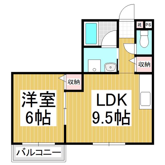 ヴァンベールMAY(1LDK/3階)の間取り写真