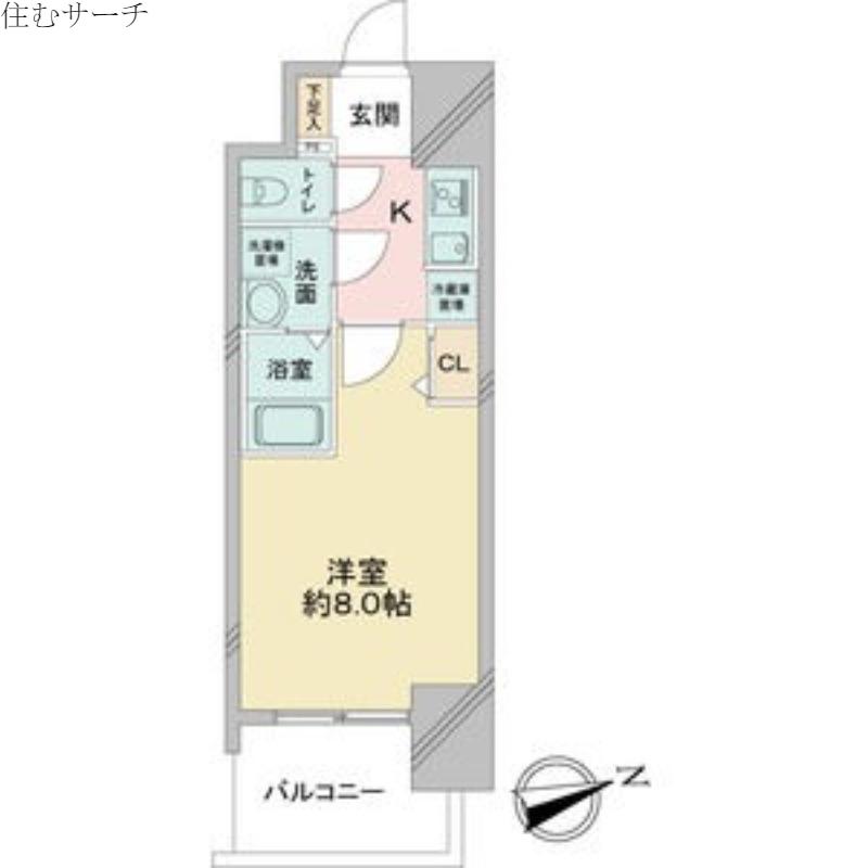 S―RESIDENCE四日市元町(1K/8階)の間取り写真