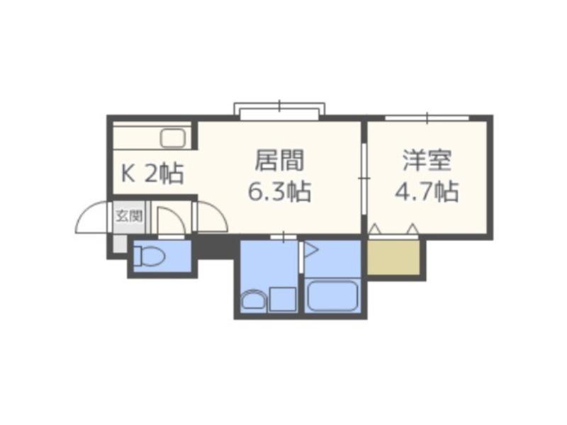 アスティ平岸(1LDK/1階)の間取り写真