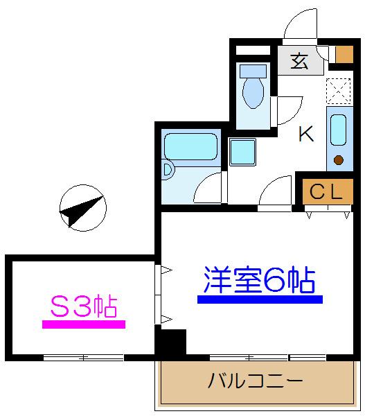 FACE北上野(1SK/2階)の間取り写真