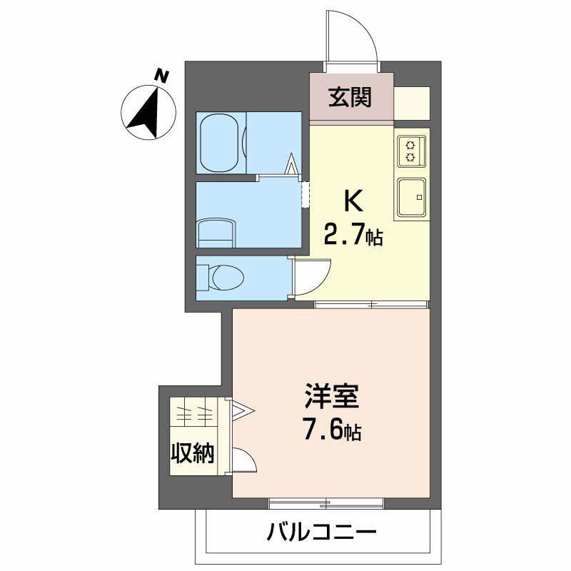 レアンドロス(1K/2階)の間取り写真