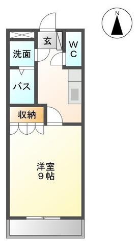 COZY HILLS(1K/1階)の間取り写真