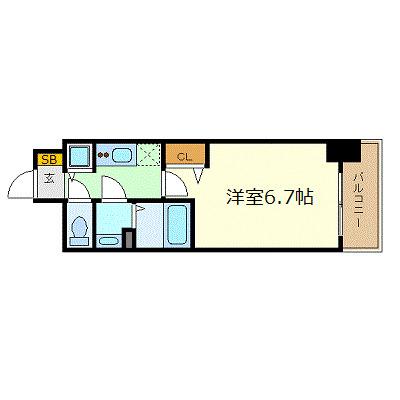 プレサンス金山デュアル(1K/13階)の間取り写真
