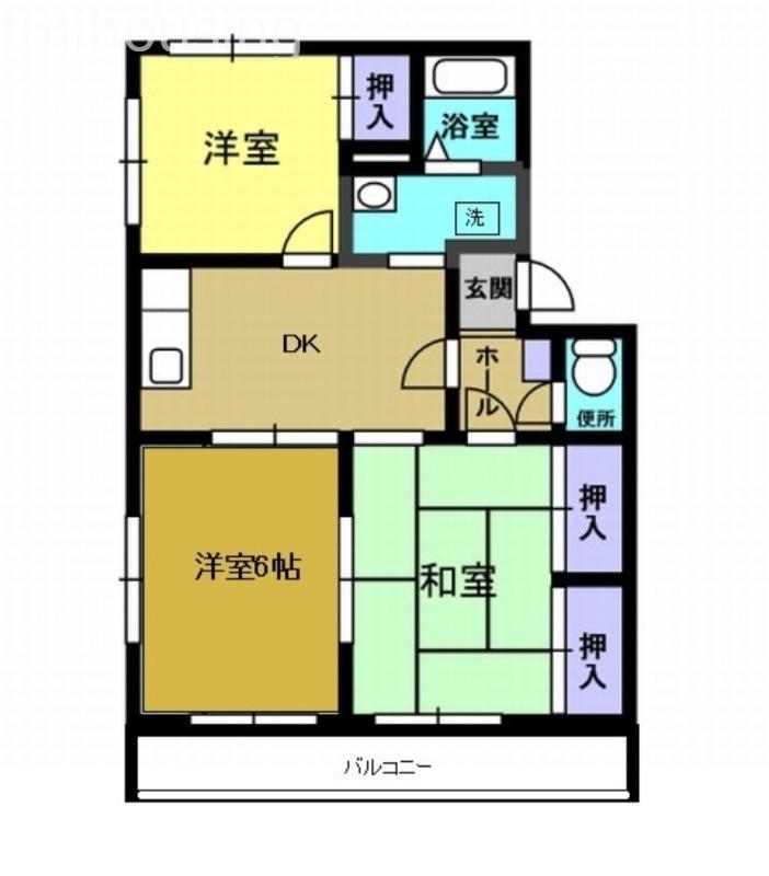 パークシティ城山B棟(3DK/2階)の間取り写真
