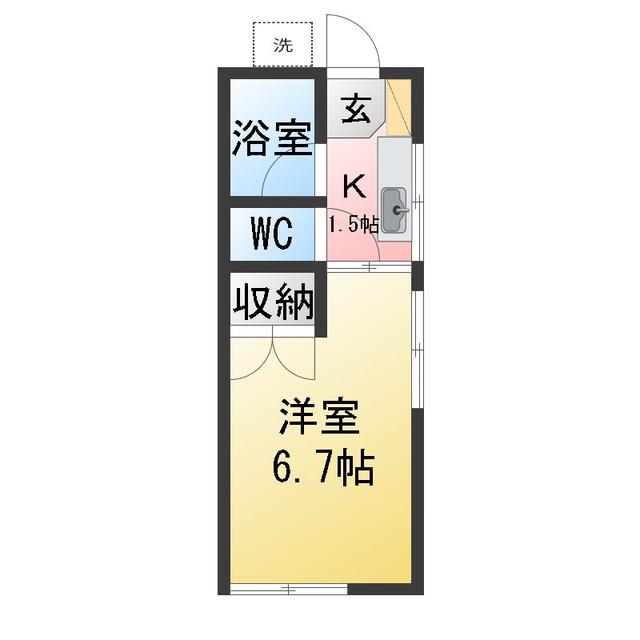 三和ハイツ(1K/1階)の間取り写真